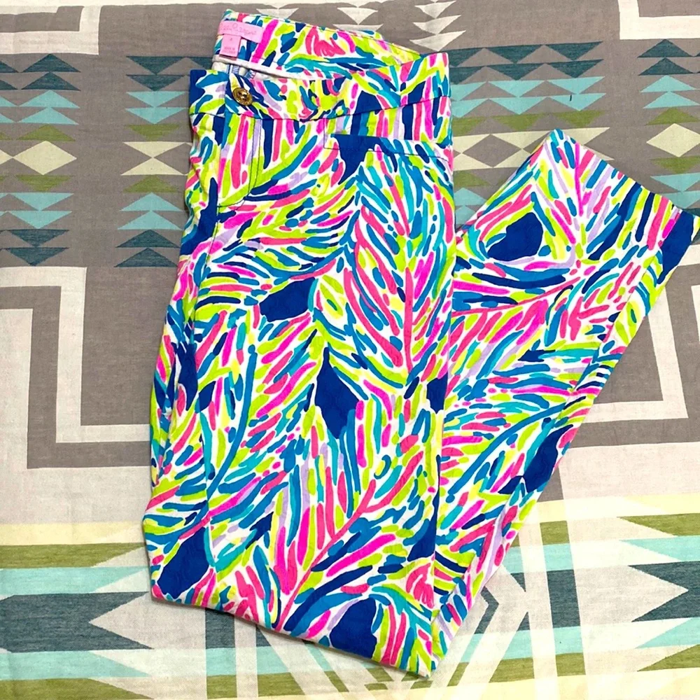 Lilly Pulitzer Kelly Indigo Palm pants - Picture 1 of 5